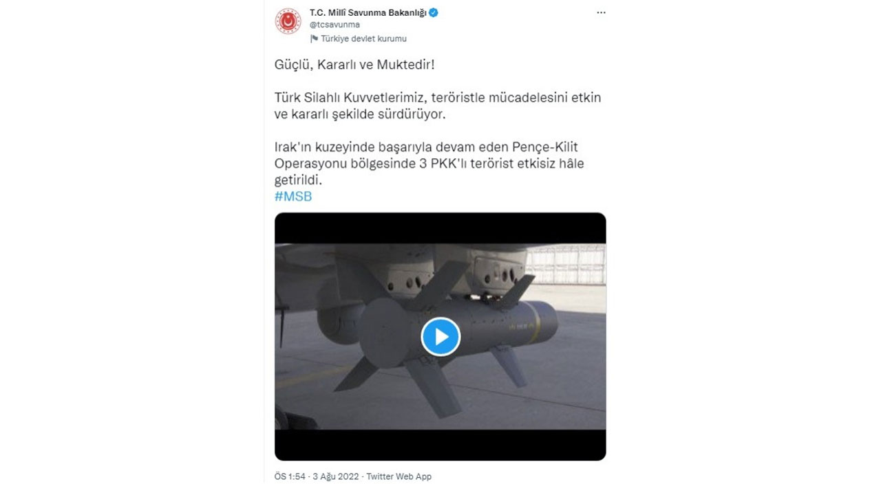 Irak'ın kuzeyinde 3 PKK'lı terörist etkisiz hale getirildi Irak'ın kuzeyinde 3 PKK'lı terörist etkisiz hale getirildi