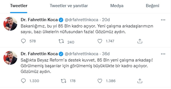 Bakan Koca'dan müjde! 85 bin kişi işe alınacak