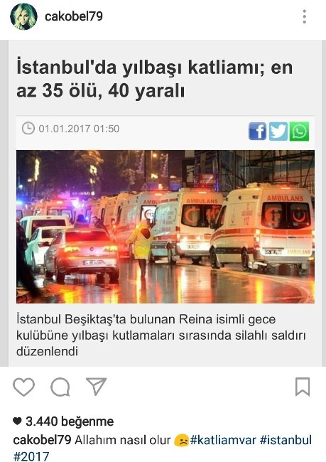 İstanbul Reina'daki terör saldırısına ünlüler tepkili
