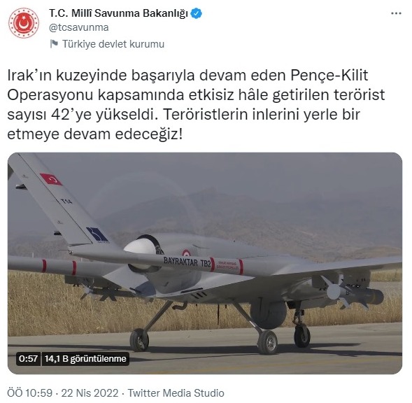 Pençe-Kilit operasyonunda öldürülen terörist sayısı 42'ye çıktı