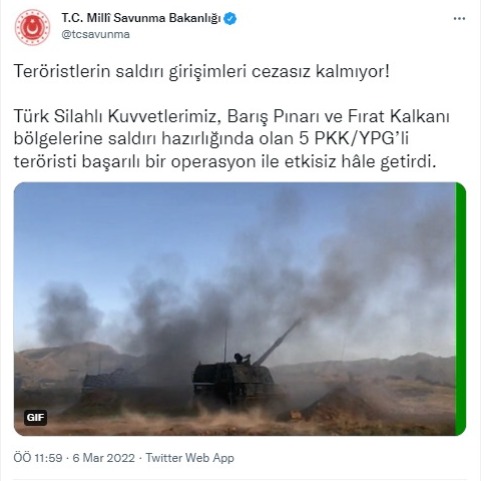 MSB duyurdu: 5 terörist etkisiz hale getirildi