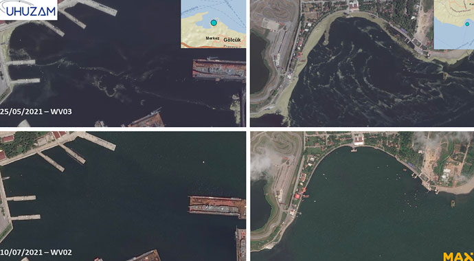 Uzaydan görüntülendi! Marmara Denizi yüzeyindeki müsilaj temizlendi