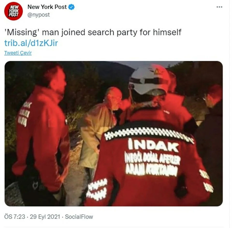 Kendini arayan adam dünya basınında gündem oldu