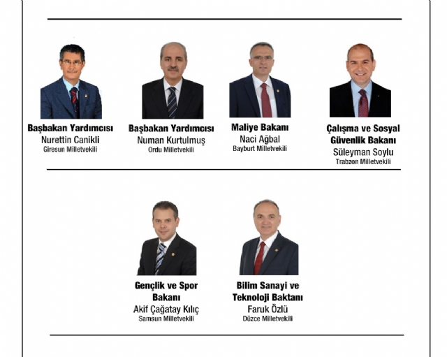 Karadeniz'den yeni kabineye 6 bakan