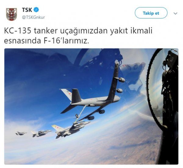 PKK'ya nefes almak yok! F-16'lara havada yakıt