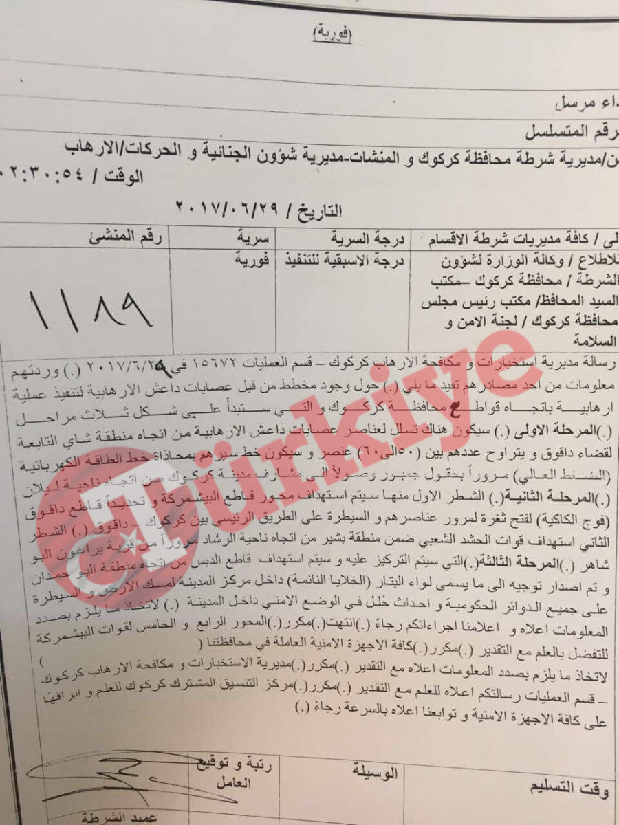 Kerkük de PKK’ya teslim edilecek