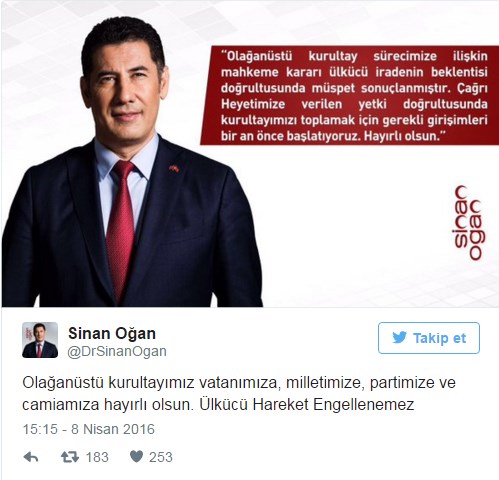 Mahkemeden MHP için olağanüstü kongre kararı