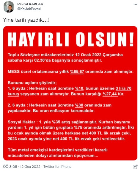 Tarih yazdık diye duyurdular: Türk Metal Sendikası ile MESS anlaşma sağladı