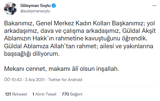 Eski Bakan Güldal Akşit vefat etti Eski Bakan Güldal Akşit vefat etti