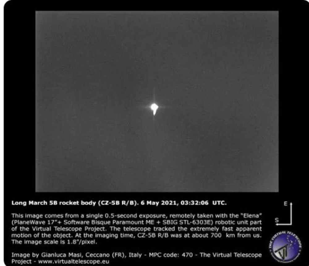 Kontrolden çıkan roket ilk kez görüntülendi