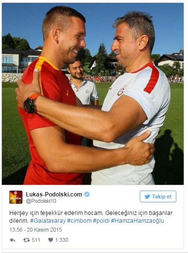 Podolski'den Hamza Hamzaoğlu'na mesaj!