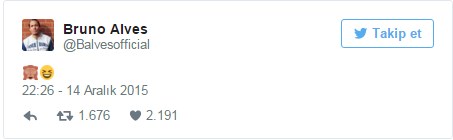 Bruno Alves'ten olay tweet!