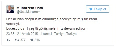 Muharrem Usta, Lucescu ile bir araya gelecek!