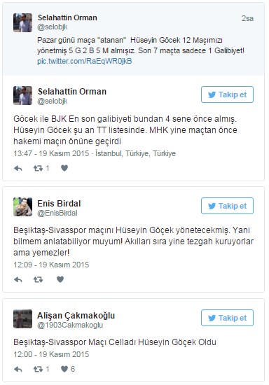 Taraftardan Hüseyin Göçek tepkisi