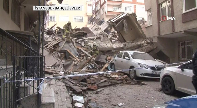 Bahçelievler'de 7 katlı bina çöktü