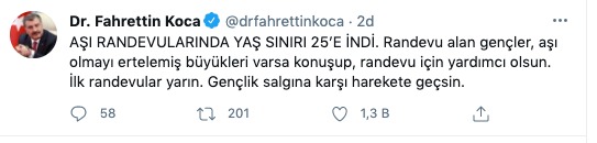 Aşıda yaş sınırı 25'e indi Aşıda yaş sınırı 25'e indi