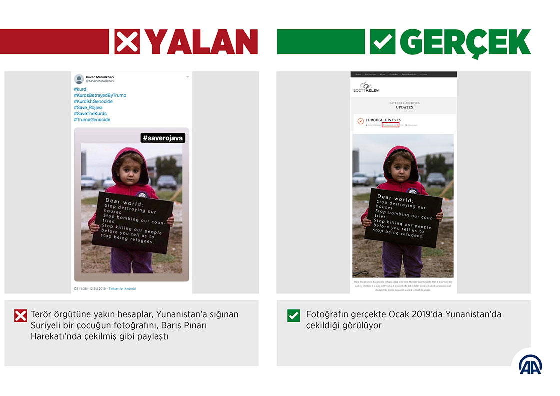 Barış Pınarı Harekatı aleyhinde 'kaçan sivillerin' fotoğraflarıyla manipülasyon girişimi