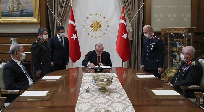 Cumhurbaşkanı Erdoğan, Yüksek Askeri Şura kararlarını onayladı Cumhurbaşkanı Erdoğan, Yüksek Askeri Şura kararlarını onayladı