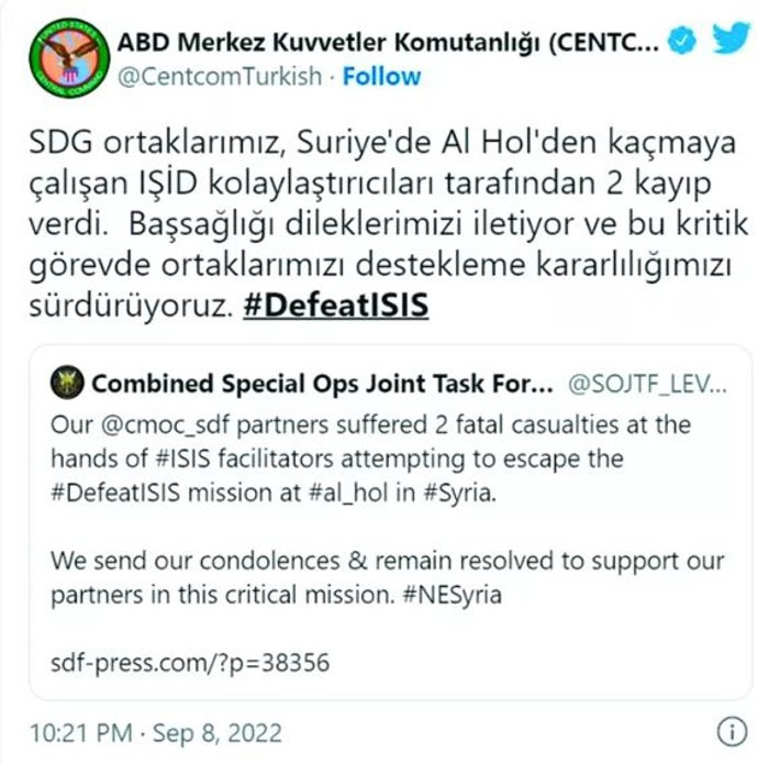 ABD'den PKK/YPG'li terörist için hem taziye hem ziyaret ABD'den PKK/YPG'li terörist için hem taziye hem ziyaret