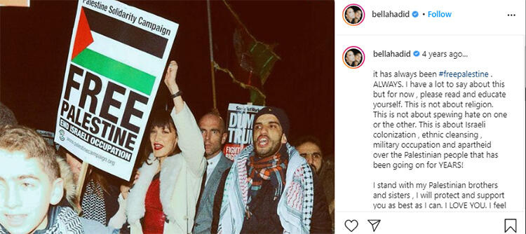 İsrail, Bella Hadid'i hedef gösterdi
