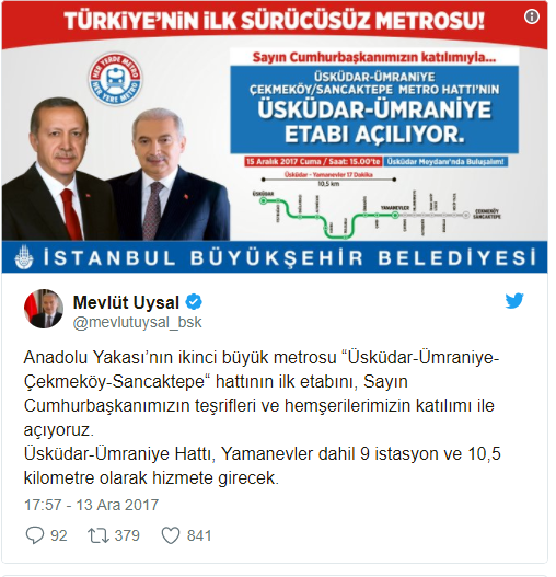 Üsküdar-Ümraniye- Çekmeköy Metro Durakları Nedir, Hangileri? Üsküdar, Ümraniye, Çekmeköy metrosu açılıyor