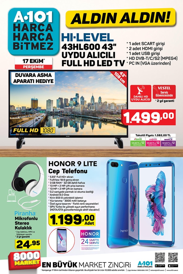 A101 17 Ekim 2019 İndirimli ürünler listesi, katoloğu | 17 Ekim  A101  Aktüel Ürün Kataloğunda Neler Var? | 2019 A101 Ekim broşürü