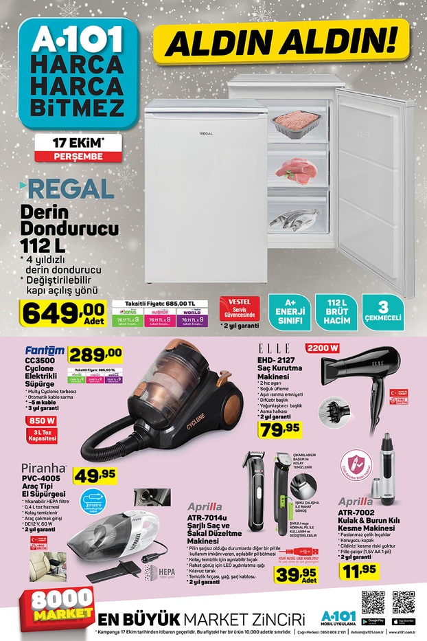 A101 17 Ekim 2019 İndirimli ürünler listesi, katoloğu | 17 Ekim  A101  Aktüel Ürün Kataloğunda Neler Var? | 2019 A101 Ekim broşürü
