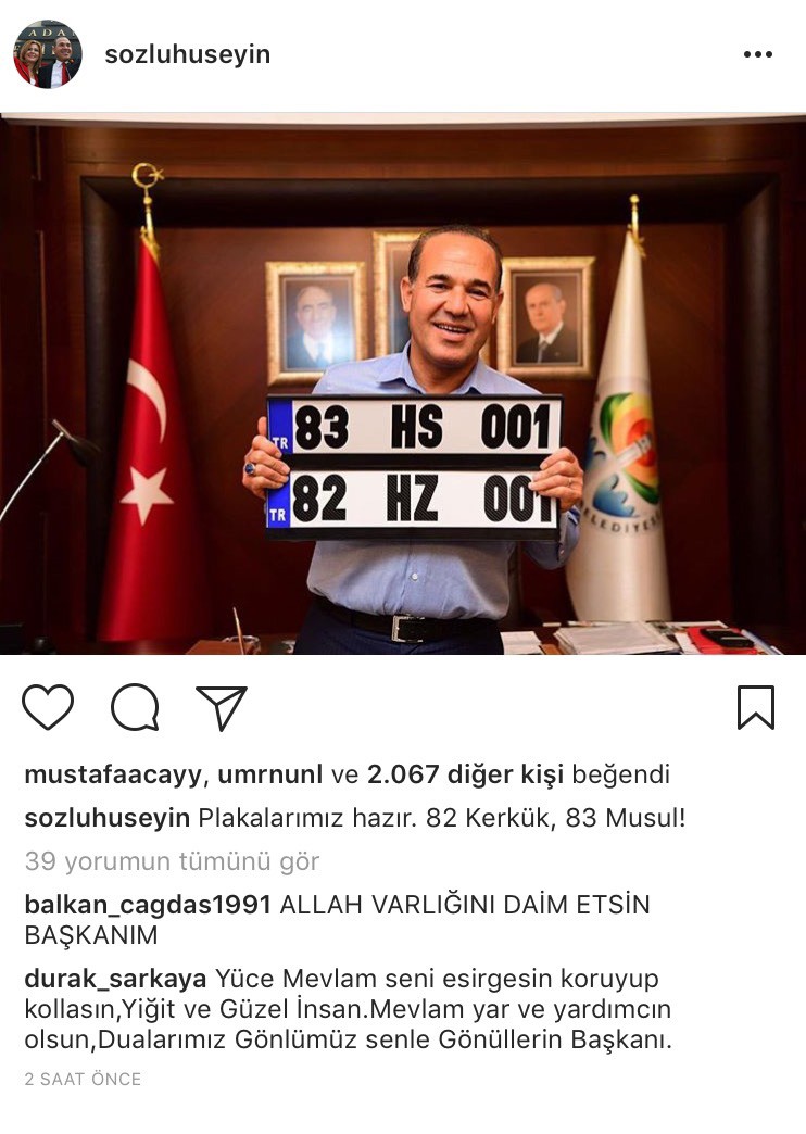 MHP'li başkan plakaları hazırladı