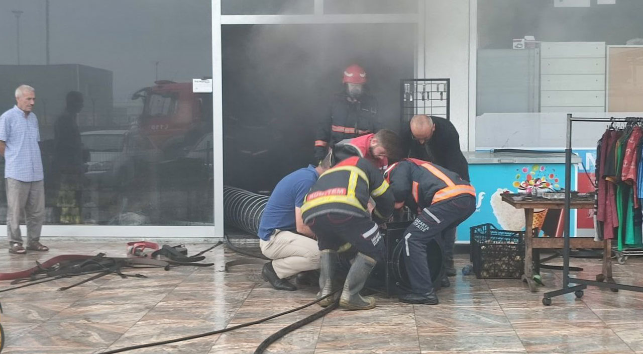 Marketin deposunda çıkan yangın korku dolu anlar yaşattı