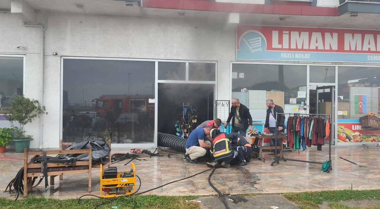 Marketin deposunda çıkan yangın korku dolu anlar yaşattı
