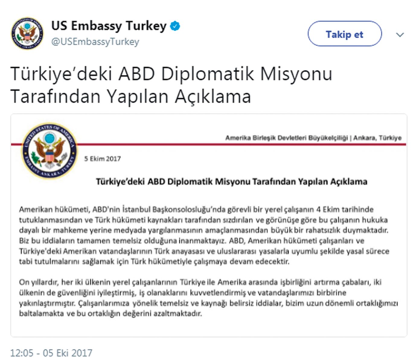 ABD rahatsız olmuş!