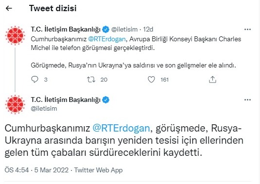 Cumhurbaşkanı Erdoğan, AB Konseyi Başkanı ile görüştü