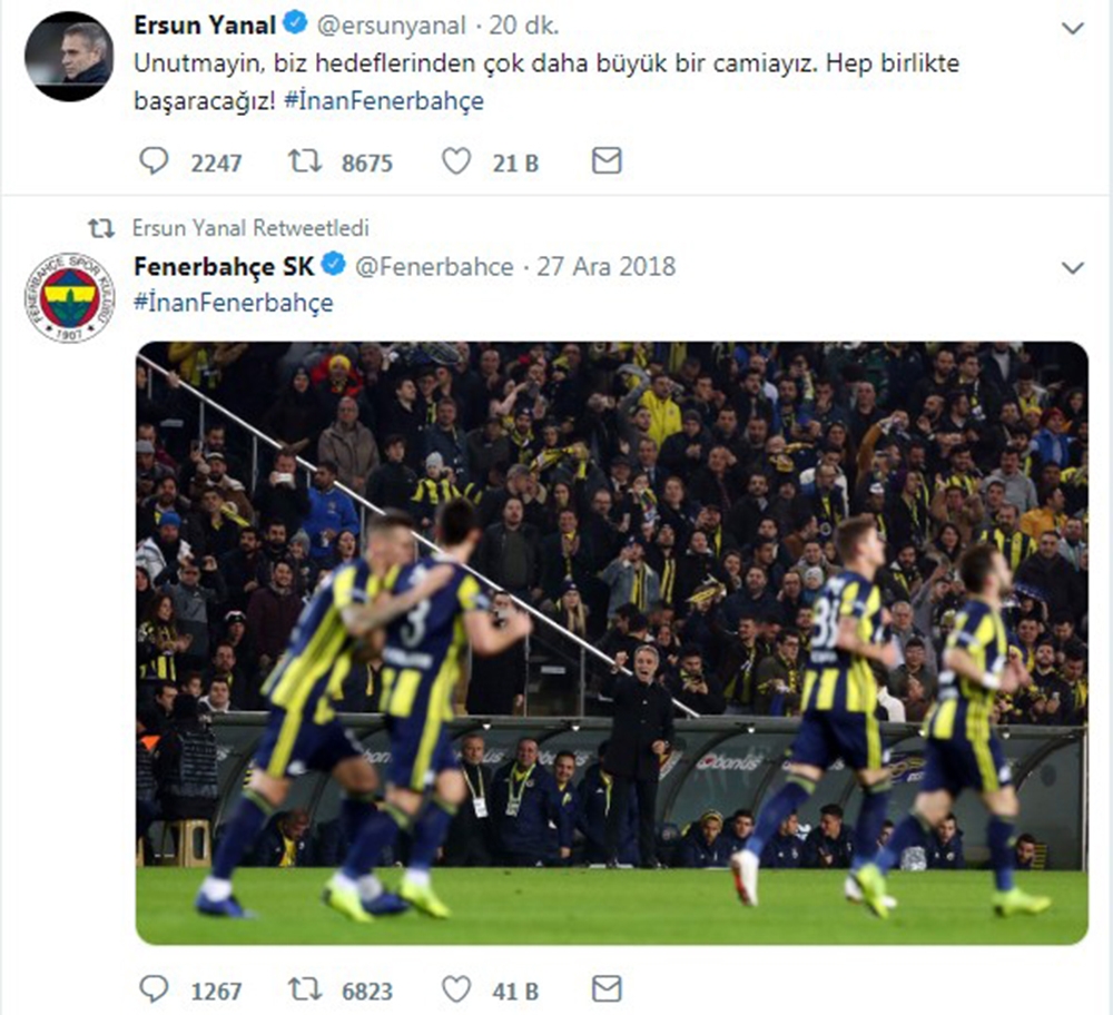 Ersun Yanal: "Hep birlikte başaracağız" Ersun Yanal: "Hep birlikte başaracağız"
