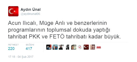 AK Partili Aydın Ünal'dan Acun ve Müge Anlı'ya tepki