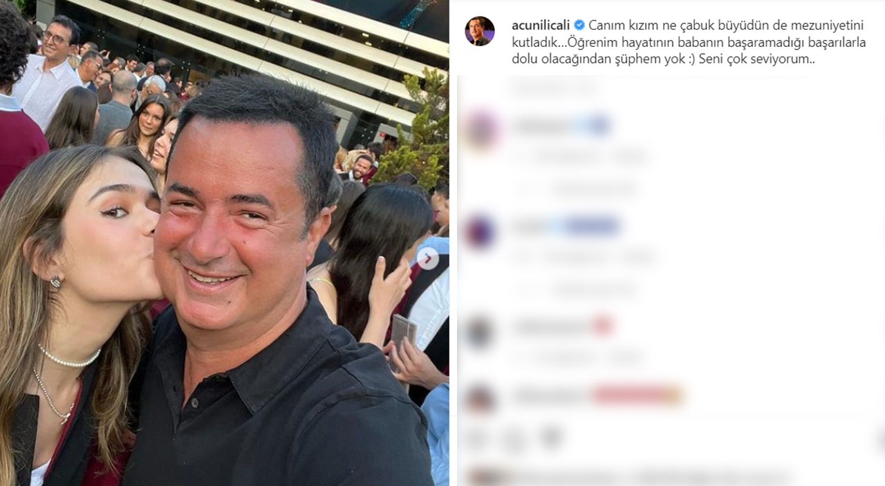 Acun Ilıcalı kızının mezuniyetinden paylaştı: Canım kızım ne çabuk büyüdün