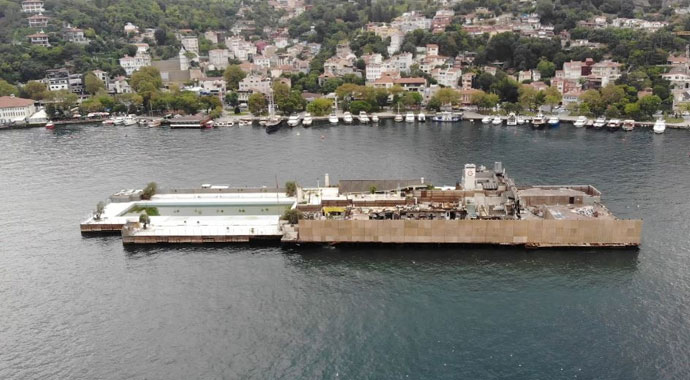 Dursun Özbek’in haciz işlemi başlattığı Galatasaray Adası havadan görüntülendi