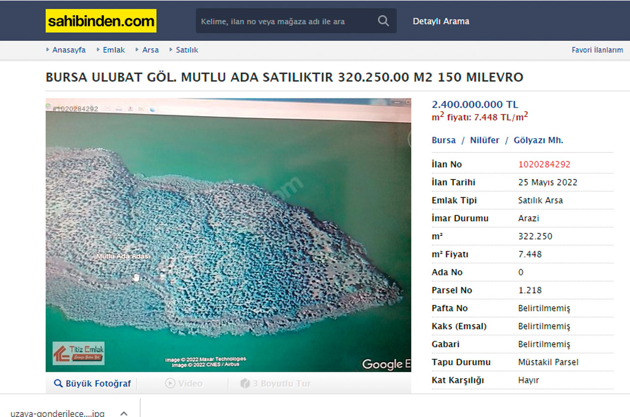 Sahibinden satılık kelepir adalar