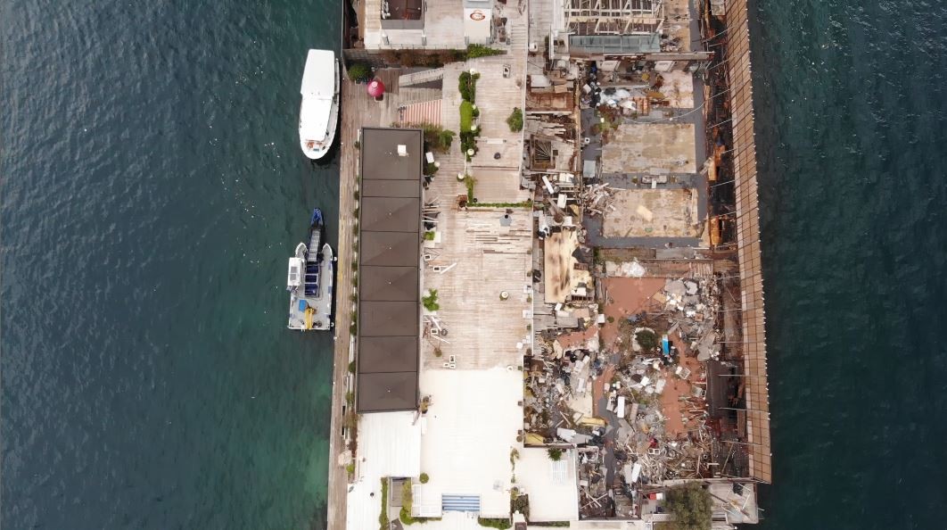 Dursun Özbek’in haciz işlemi başlattığı Galatasaray Adası havadan görüntülendi