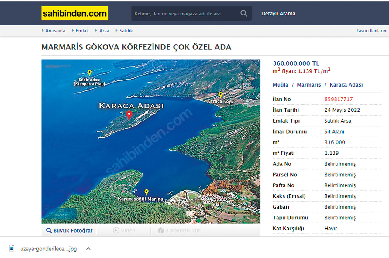 Sahibinden satılık kelepir adalar