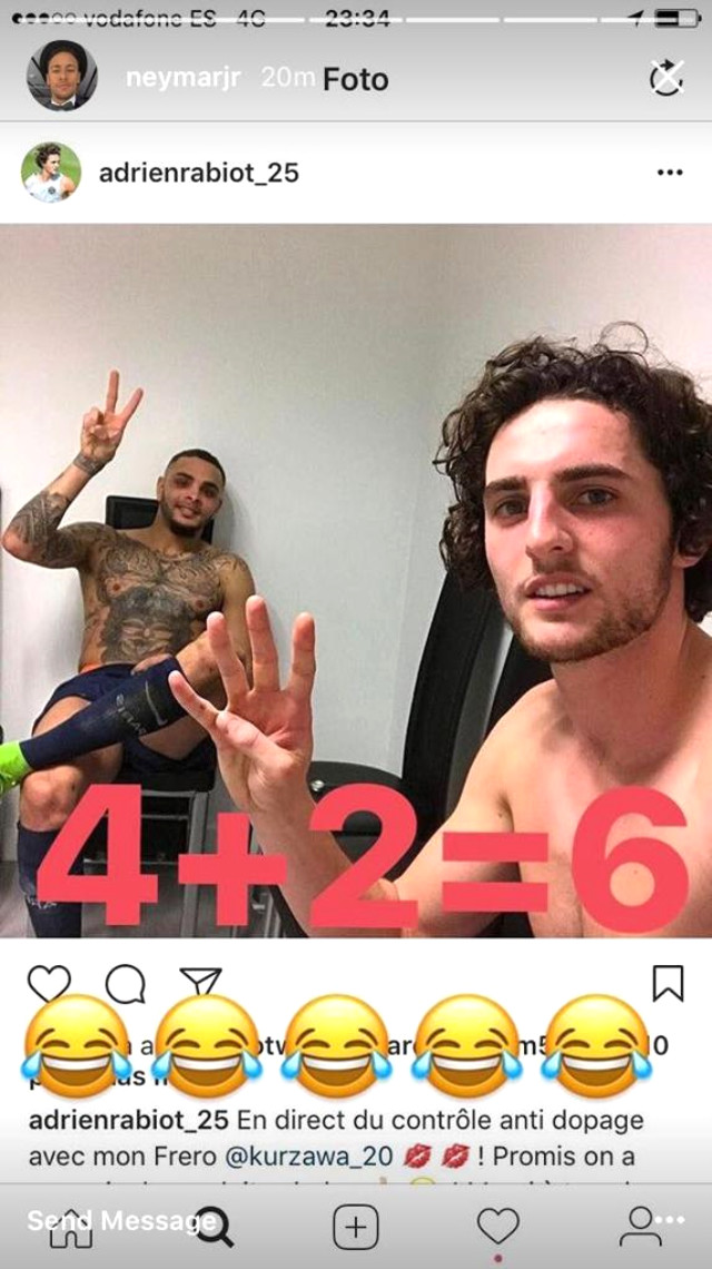 Neymar, PSG'li oyuncuların fotoğrafını paylaşarak dalga geçti