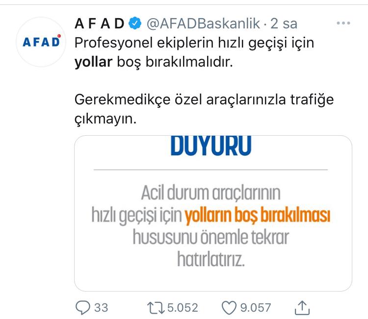 İzmir'e çağrı: Ne olur yolu boş bırakın!