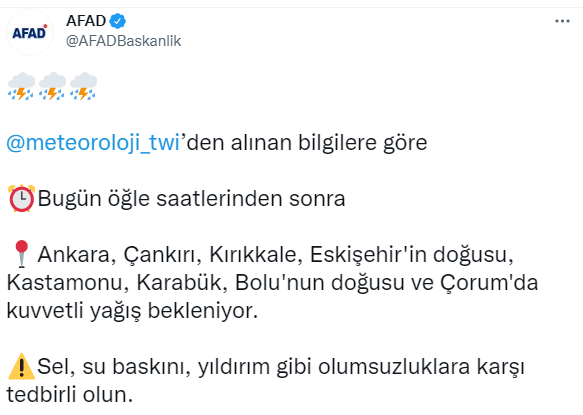 Meteoroloji ve AFAD'dan 8 il için kuvvetli sağanak uyarısı