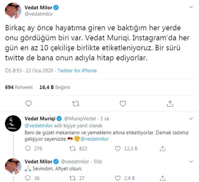 Vedat Milor ile Vedat Muriç'in diyaloğu Twitter'ı salladı!