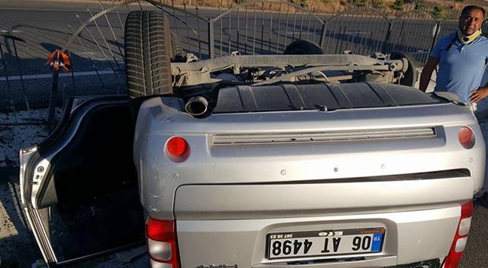 Otomobil takla atarak  dehşet saçtı: 4 yaralı