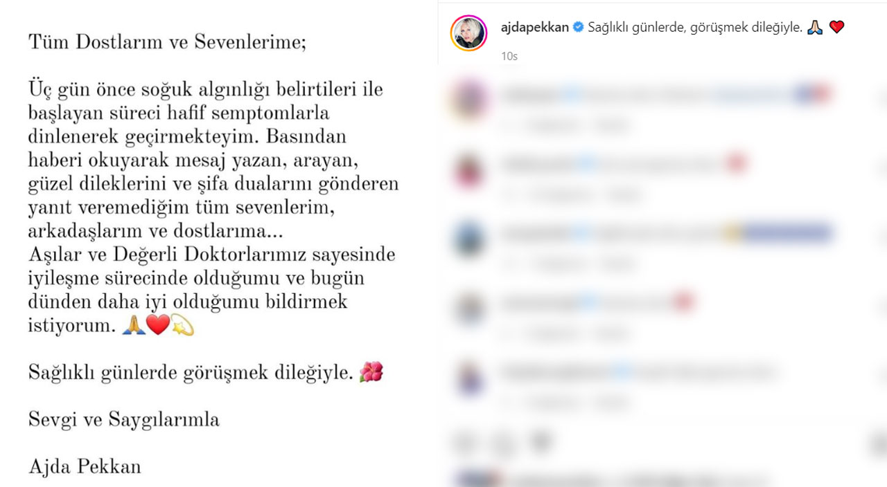 Koronavirüse yakalanan Ajda Pekkan’dan haber var: Bugün dünden daha iyiyim Koronavirüse yakalanan Ajda Pekkan’dan haber var: Bugün dünden daha iyiyim