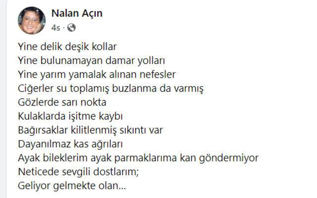 Akrep Nalan'ın son paylaşımı yürek dağladı Akrep Nalan'ın son paylaşımı yürek dağladı
