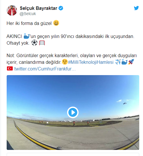 Selçuk Bayraktar paylaştı... İşte Akıncı'dan yeni görüntü