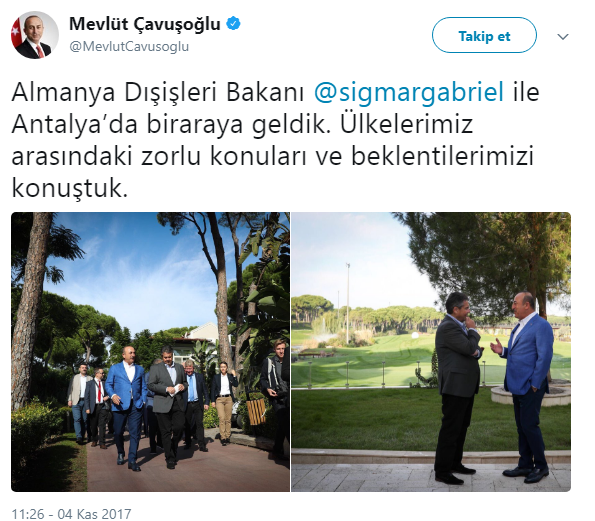 Mevlût Çavuşoğlu Alman mevkidaşı ile görüştü