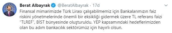 Bakan Albayrak: 'TLREF', BİST bünyesinde oluşturuldu