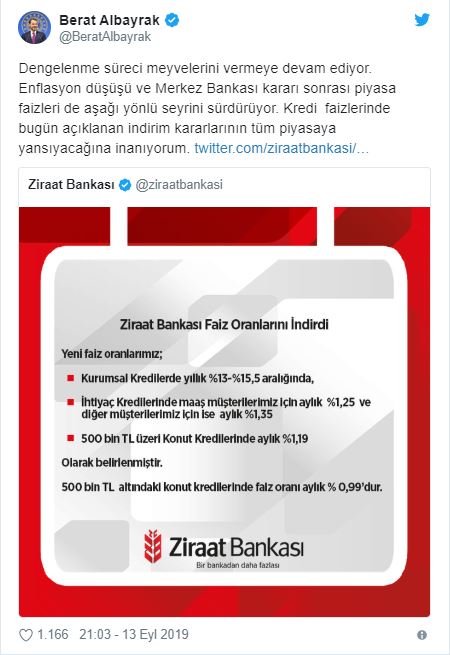 Hazine ve Maliye Bakanı Albayrak'tan faiz indirimi açıklaması